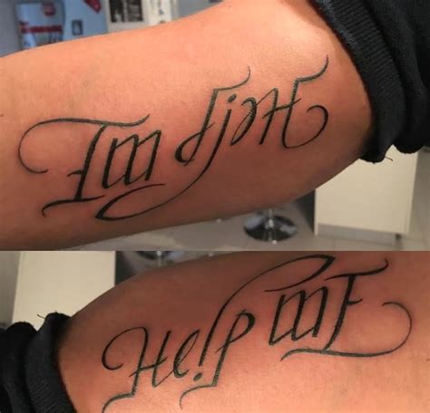 Im Fine And Help Me Ambigram Tattoo A Photo On Flickriver