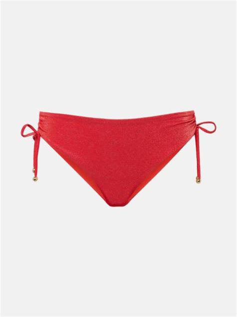 Max Mara Ruched Lurex Bikini Bottoms Reversible