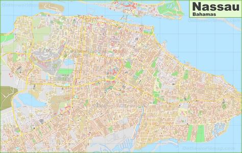 Large Detailed Map Of Nassau Bahamas