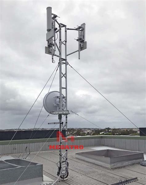 Megatro Rooftop Telecom Pole Tower Mgt Rt Roof Top Guyed Telecom Mast