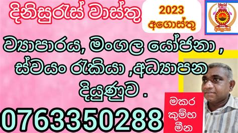 Sinhala palapala 2023 මකර කමභ මන lagna palapala 2023 astrology