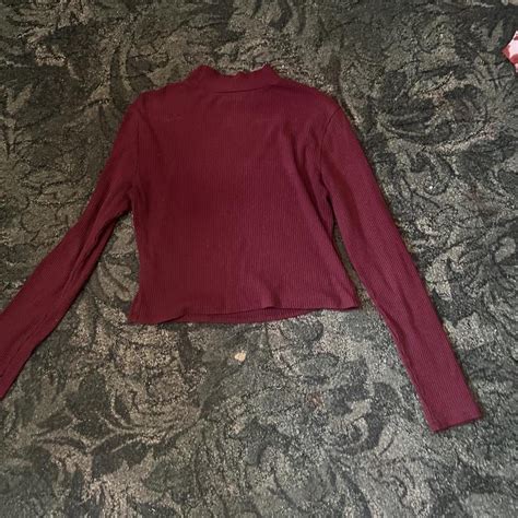 Short Turtle Neck Long Sleeved Crop Top Croptop Depop