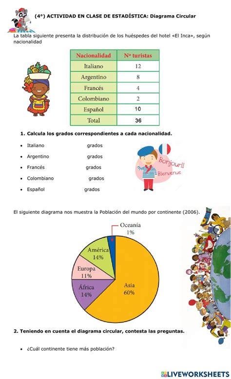 Ficha De Diagrama Circular Clases De Estadistica Diagramas De Venn