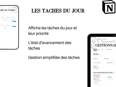 Gestionnaire De Tâches Notion Template Gestion Des Priorités Etsy