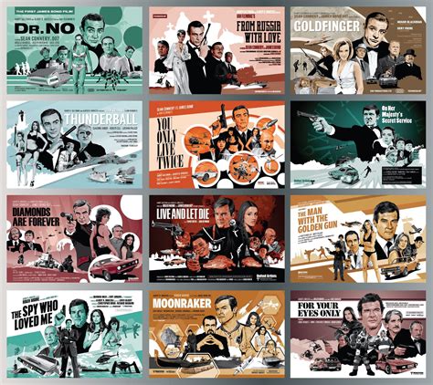 The James Bond 007 Complete Poster Collection 17 X 11 Fan Art