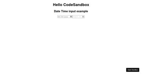 Date Time Input Codesandbox