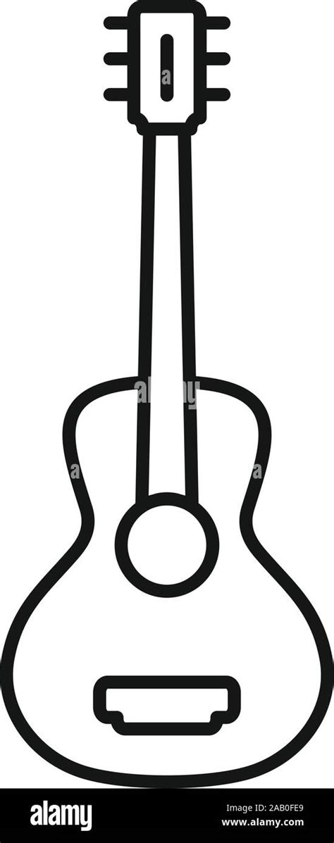 Acoustic Guitar Icon Outline Acoustic Guitar Vector Icon For Web