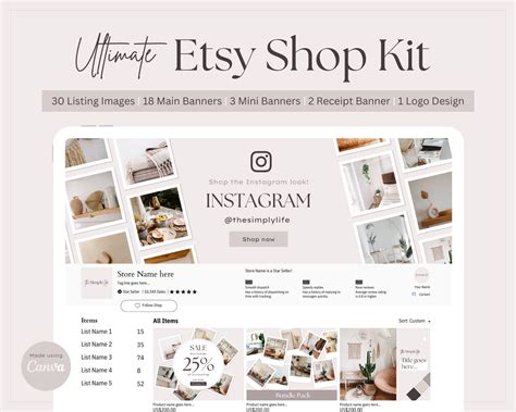 Etsy Shop Banner Kit Etsy Canva Banners Etsy Store Listing Etsy Canada