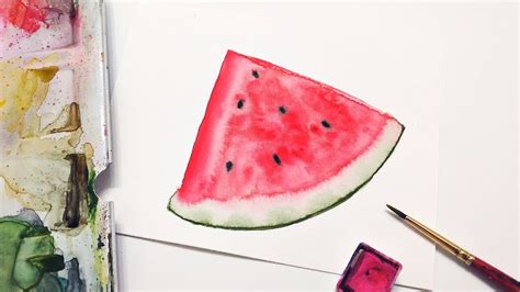 Easiest Fruit To Paint In Watercolor For Beginners How To Paint A Watermelon Using Watercolour