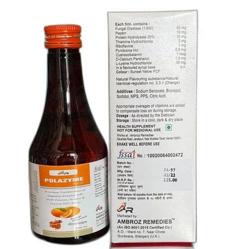 200ml Polazyme Syrup At Rs 145 Box Digestive Enzyme Syrup In Ladwa