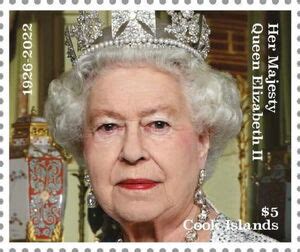 Stamp Queen Elizabeth II Cook Islands Queen Elizabeth II Memorial