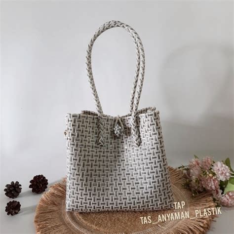 Jual Tas Anyaman Plastik Premium Rotan Hampers Jali Polos Pastel Banyak