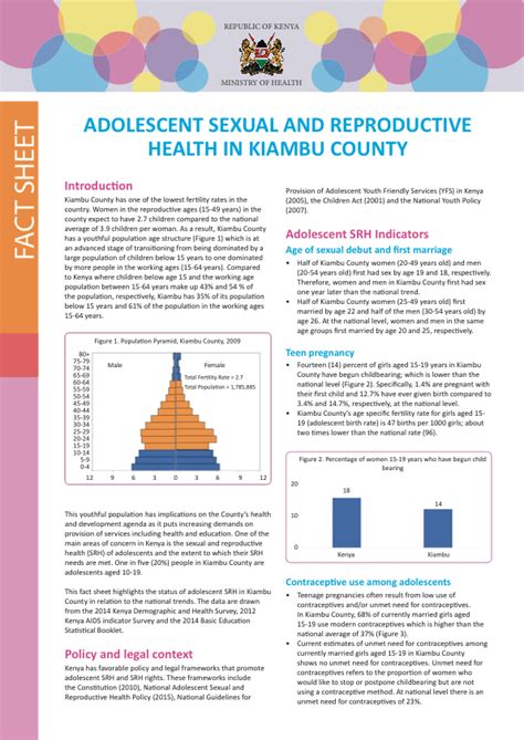 Adolescent Sexual And Reproductive Health In Kiambu County African