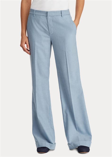 Wool Blend Wide Leg Trouser For Women Ralph Lauren® Uk