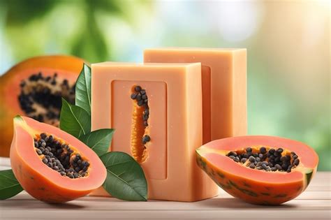 Premium Photo Photo Natural Papaya Soap With Packaging