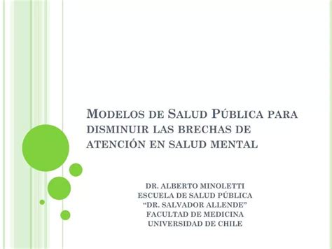 PPT Modelos de Salud Pública para disminuir las brechas de atención