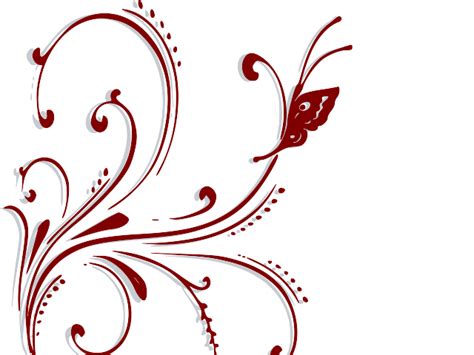 Red Butterfly Scroll Clip Art At Vector Clip Art Online