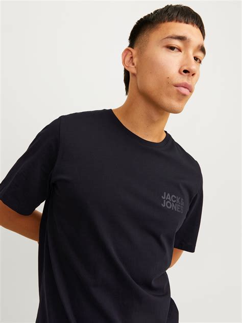 Logo Crew Neck T Shirt Black Jack And Jones®