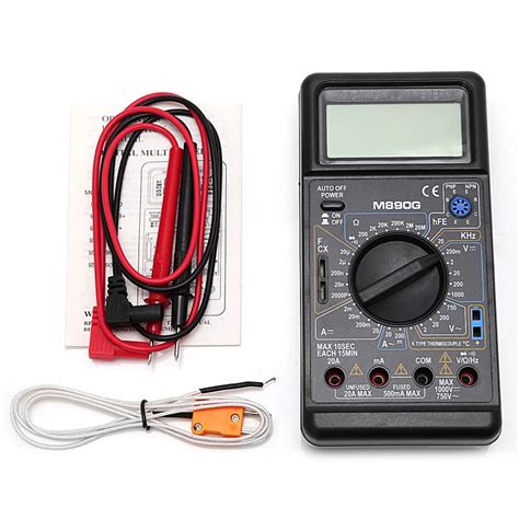 M890G Digital Multimeter DMM AC DC Volt Ohm Temperature Meter