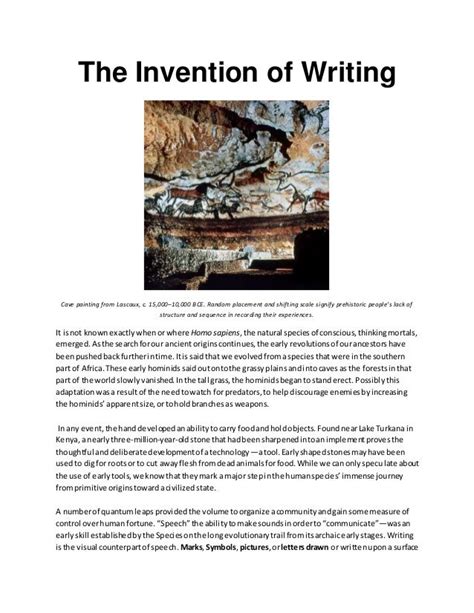 The Invention Of Writing