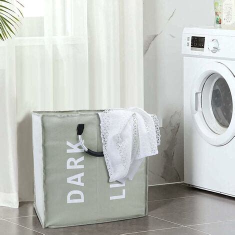 Panier Linge Pliable Compartiment Corbeille Linge Grande Tissu