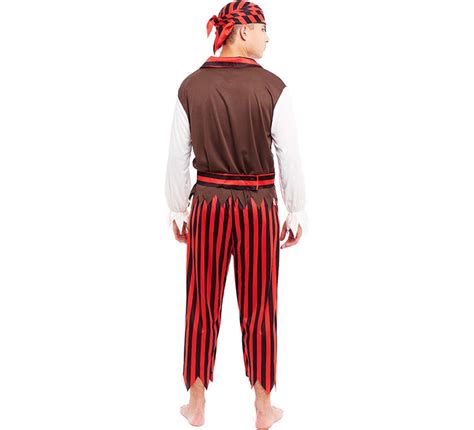 Costume Da Pirata A Righe Rosse Per Uomo