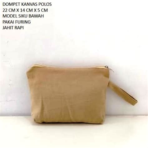 Jual DOMPET KANVAS POLOS POUCH KANVAS WARNA KREM Riens Collections