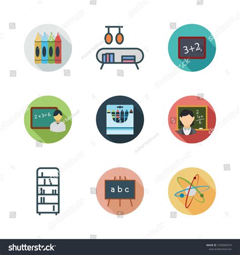 Classroom Vector Icon Set Stock Vector (Royalty Free) 1339583570 | Shutterstock