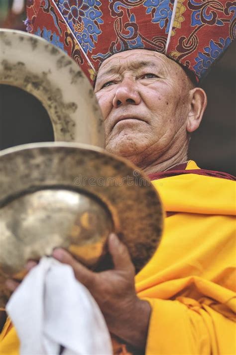 The Masked Dance In Hemis Gompa Monastery Ladakh India Editorial