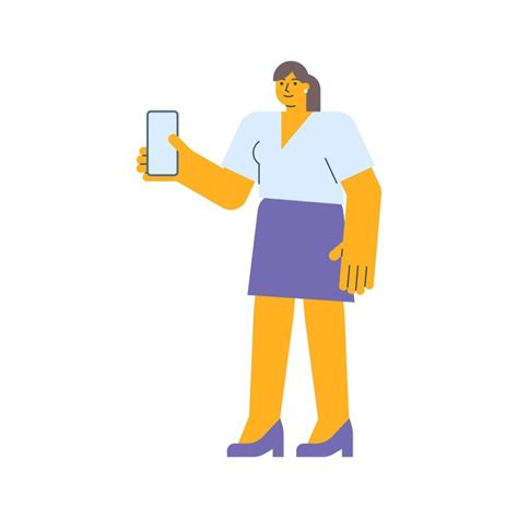 Premium Vector Businesswoman Holding Smartphone And Smiling