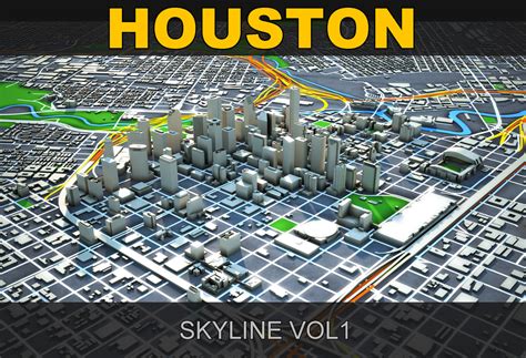 3d Houston Skyline Model