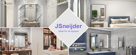 Jsneijder 40x30 Inch Black Frame Led Bathroom Mirror