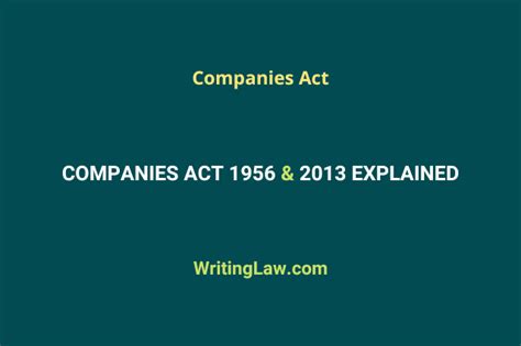 Companies Act Of 1956 And 2013 Explained With Differences