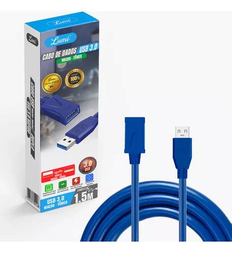 Cabo Extensor Extens O Usb Macho X F Mea M Cor Azul Lumi