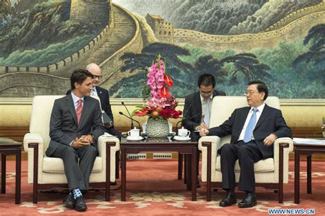 China S Top Legislator Meets Canadian Pm