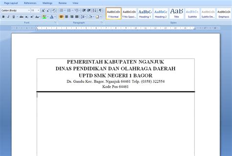 Cara Membuat Surat Resmi Di Microsoft Word 2010