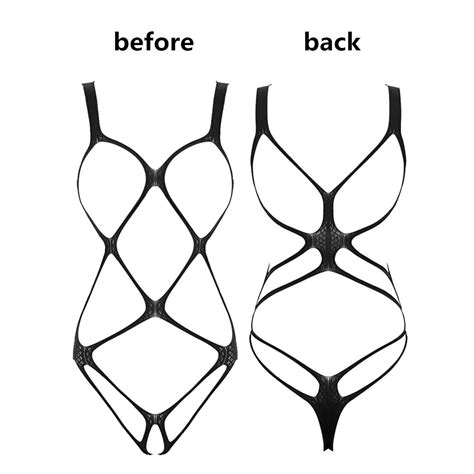 Billionm Size Lingerie Bodysuit Underwear Open Crotch Women Sleepwear Sexy Transparent Fetish