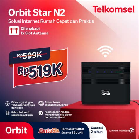 Promo Telkomsel Orbit Star N Modem Wifi G High Speed Bonus Data Cicil