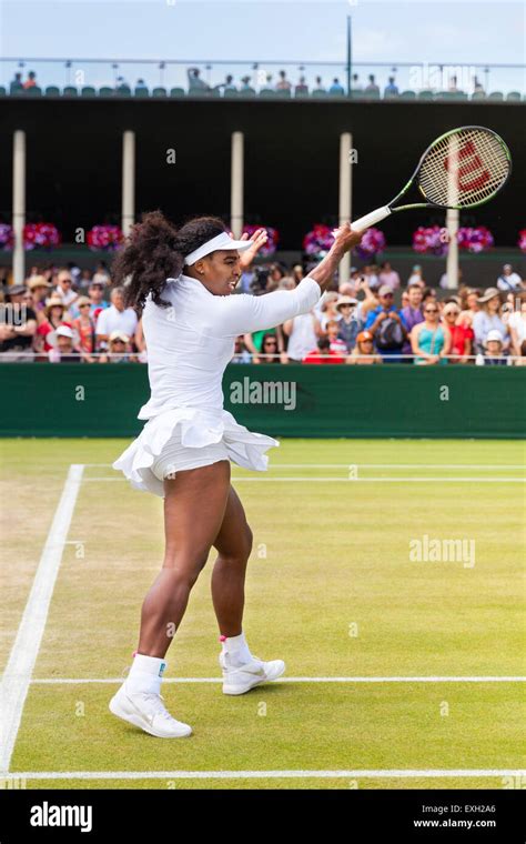 Serena Williams Warms Up Her Forehand On Court No 5 During The