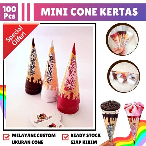 Jual Kertas Cone Mini Cone Ice Cream Ice Cream Cone Es Krim