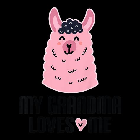 Kids My Grandma Loves Me Girl Llama Granddaughter T Shirt Fleece Short