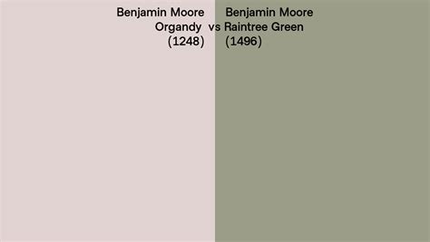 Benjamin Moore Organdy Vs Raintree Green Side By Side Comparison