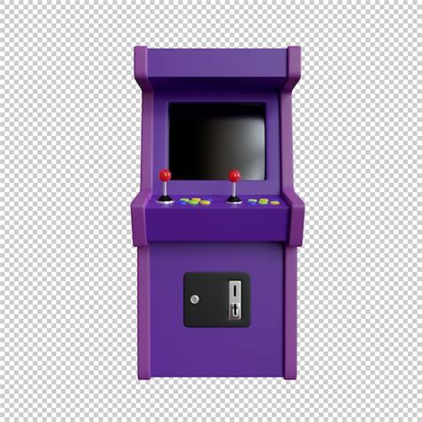 Premium Psd Retro Arcade Game Machine In Front View D Illustration