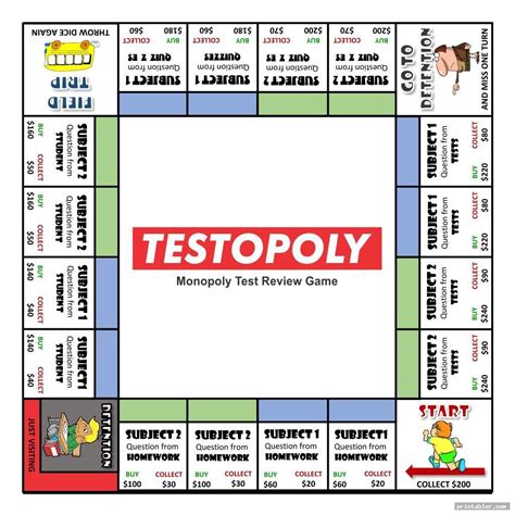 Printable Monopoly Board