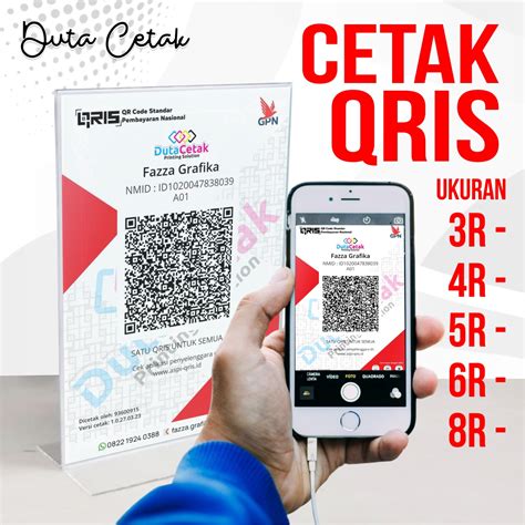 Jual Cetak QRIS Bahan Artpaper 260gr Stiker Cromo Untuk Di Stand