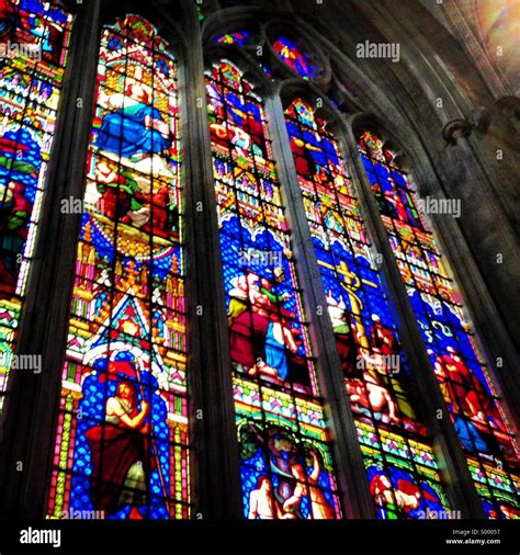 Stained Glass Window, Chichester Stock Photo - Alamy