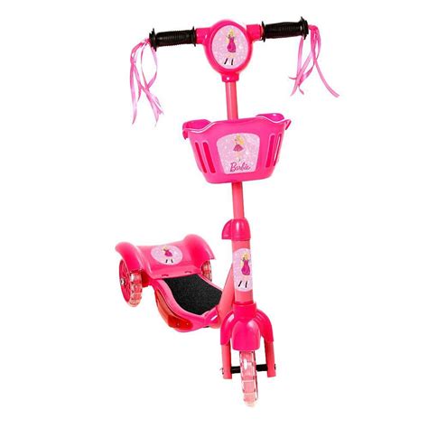 Brinquedo Patinete Infantil Barbie Rosa Rodas Luz E Som Submarino