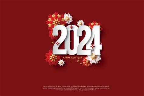 Simple And Clean Design Happy New Year 2024 White Numbers For