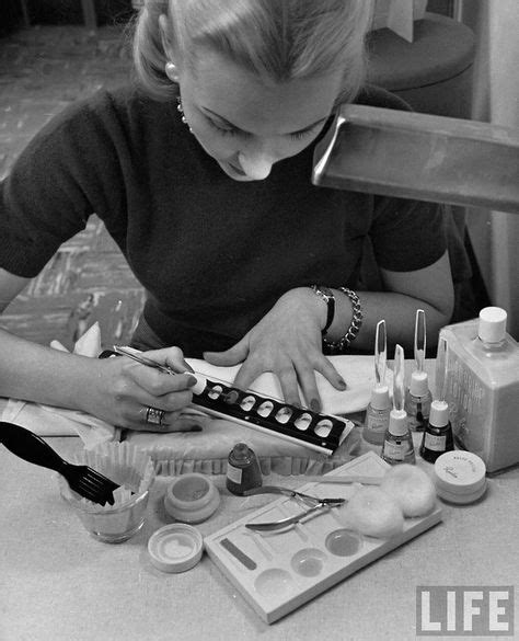 1950s Nail Salon Vintage Beauty Salon Woman Painting Vintage Salon