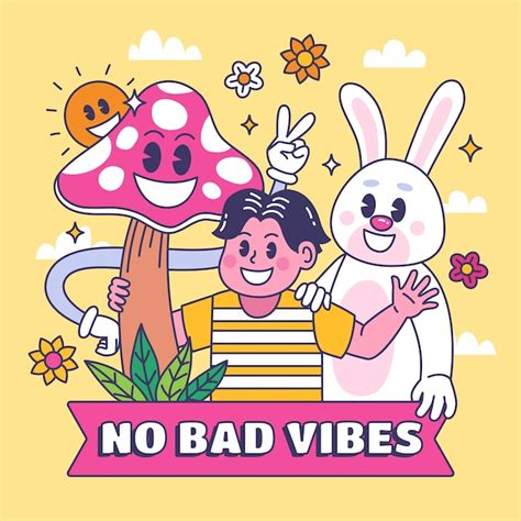 Free Vector Cute Positive Vibes Illustration